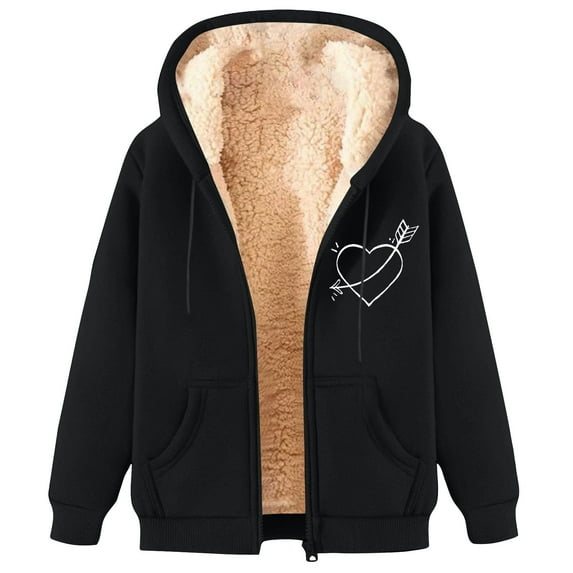 GA WEIHUA Clearance,Sherpa Lined Hoodie for Men Heavyweight Full Zip Up Sweatshirt Coat Fall Thick Fleece Jackets Winter Warm Coats(Black,XL)