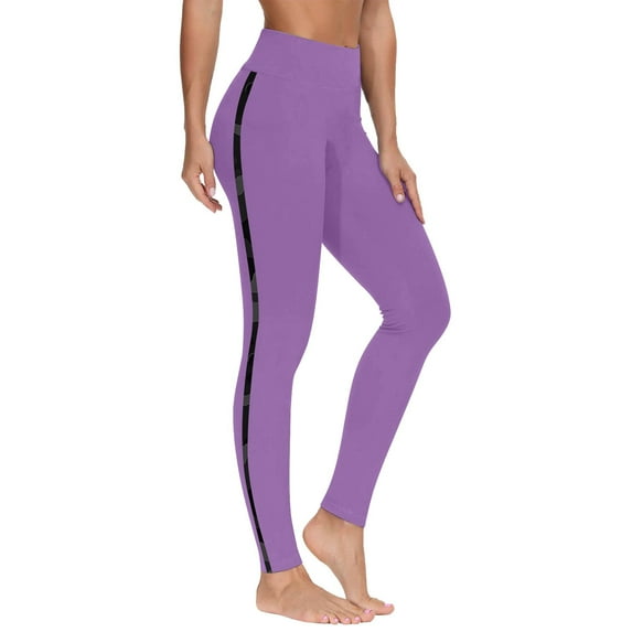 GA WEIHUA Clearance,Soft Leggings for Women No See Through Workout Yoga Pants Elastic High Waisted Tummy Control Tights(Purple,XXL)