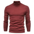 thumbnail image 1 of GA WEIHUA Clearance! Turtleneck Sweaters for Men Slim Fit Long Sleeve Sweater Solid Color Stretch Soft Pullover Tops Shirts(Wine,XL), 1 of 5