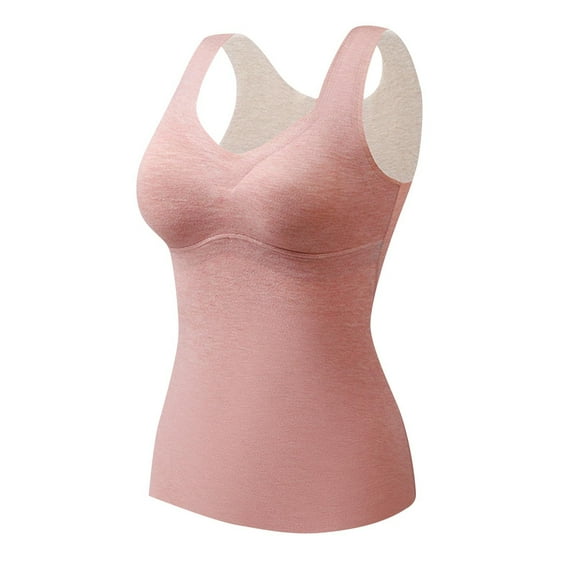 GA WEIHUA Compression Tank Cami Womens Shapewear Tummy Control Tops Slimming Stretch Cami Tank Comfy Soft Base Layer Underwear Vest(Pink,XXL)