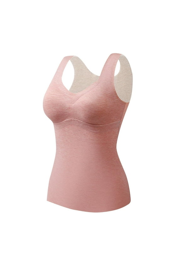 Compression Tank Cami Womens Shapewear Tummy Control Tops Slimming Stretch Cami Tank Comfy Soft Base Layer Underwear Vest(Pink,XXL)