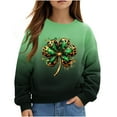 thumbnail image 1 of GA WEIHUA Girl Boy Toddler St. Patrick's Day Shirt Cute Clover Print Crew Neck Long Sleeve Sweatshirt Casual Irish Shamrock Pullover Tops(Army Green,3 Years), 1 of 5
