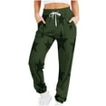 thumbnail image 1 of GA WEIHUA High Waisted Sweatpant for Women Star Printed Casual Athletic Pants with Pockets Lightweight Cargo Joggers(Army Green,X-Large), 1 of 5