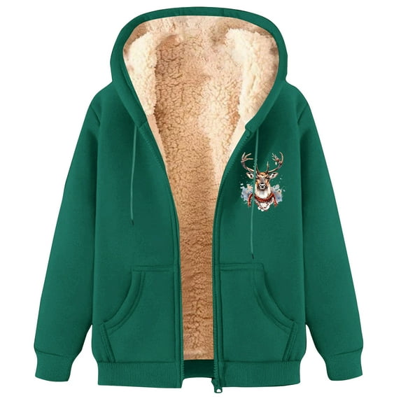 GA WEIHUA Deals,Men Sherpa Lined Winter Coat Fleece Jacket Thicken Zip Up Hoodies Winter Clothes Warm Sweatshirt(Green,XL)