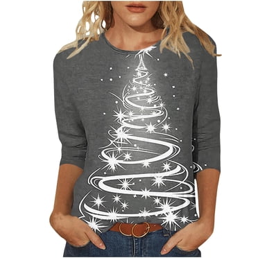 BOLOMI Women's Christmas Graphic Tee - Oversized Short Sleeve, Casual Loose Fit T-Shirt