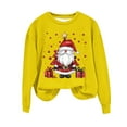 thumbnail image 1 of GA WEIHUA Deals,Santa Claus Sweatshirt for Women Ugly Christmas Long Sleeve Pullover Shirt Plus Size Crew Neck Tunic Tops(Yellow,Large), 1 of 4