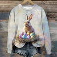 thumbnail image 1 of GA WEIHUA DealsHappy Easter Sweatshirt Women Raglan Long Sleeve Shirts 2025 Cute Bunny Rabbit Graphic Tees Pullover Fuuny Lightweight Shirts Tops(Purple,S), 1 of 4