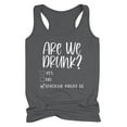 thumbnail image 1 of GA WEIHUA Are We Drunk Tank Tops for Women 2025 Funny Letter Print Camisole Racerback Loose Fit Shirts Sleeveless Crewneck Tee Top Blouses(Dark Gray,L), 1 of 7