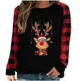 thumbnail image 1 of GA WEIHUA Flash Deals,Women's Casual Long Sleeve Vintage Christmas Graphic Tops Crewneck Sweatshirts Cute xmas Loose Fit Pullover(Red,Medium), 1 of 4
