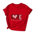 thumbnail image 1 of GA WEIHUA Flash Deals,Womens Love Heart Raglans T-Shirts Casual Short Sleeve Valentine's Day Graphic Tees Tops Cute Graphic T Shirts Fashion Gifts for Her(Red,XL), 1 of 7