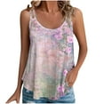 thumbnail image 1 of GA WEIHUA Flowy Tank Tops for Women Rose Print Cute Caomisole for Ladies Summer Going Out Tshirts Spaghetti Strap Eyelet Embroidery Vest Loose Fit Sleeveless Camis(Pink,XXL), 1 of 5