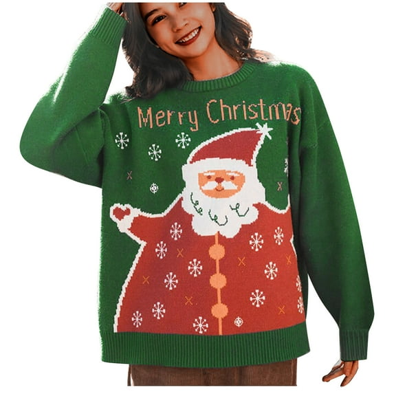 GA WEIHUA Online Deals,Christmas Oversized Sweater Women Mockneck Xmas Tree Pullover Tops Fashion Trendy 2024 Lightweight Fall Winter Outfits(Green,M)