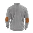 thumbnail image 1 of GA WEIHUA Online Deals,Corduroy Sweatshirt Men Quarter Zip Ribbed Pullover Tops Mock Neck Long Sleeve Sweaters Turtleneck Polo Shirts Vintage Waffle Sweatshirts with Elbow Patches(Gray,XL), 1 of 7