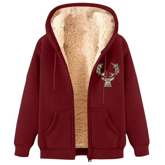 GA WEIHUA Online Deals,Men Winter Hoodies Zip Up Fleece Sherpa Lined Coat Warm Thermal Sweatshirts Thick Jacket(Wine,XL)