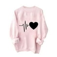 thumbnail image 1 of GA WEIHUA Online Deals,Valentine's Day Sweatshirt Women Funny Love Heart Graphic Shirts Casual Long Sleeve Valentine Pullover Tops Cute Crewneck Casual Tops(Pink,XXL), 1 of 4