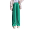 thumbnail image 1 of GA WEIHUA Online Deals,Women's Wide Leg Sweatpants Fleece Lined Baggy Straight Leg Lounge Pants Casual Vertical Striped Athletic Joggers(Green,M), 1 of 8
