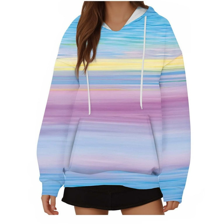 GA WEIHUA Oversized Hoodies for Women Neon Print Sweatshirt