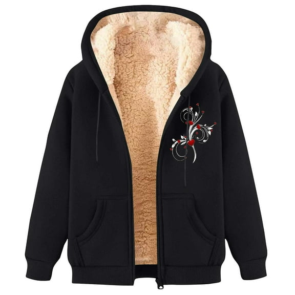 GA WEIHUA Reduced,Men Winter Hooded Zip Up Fleece Sherpa Lined Hoodie Warm Sweatshirts Jacket(Black,L)