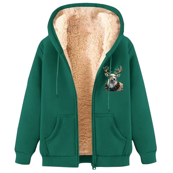 GA WEIHUA Reduced,Men Zip Up Hoodies Sherpa Lined Fleece Thermal Jackets Full Zipper Winter Warm Casual Thick Coats Jacket Pockets(Green,XXL)