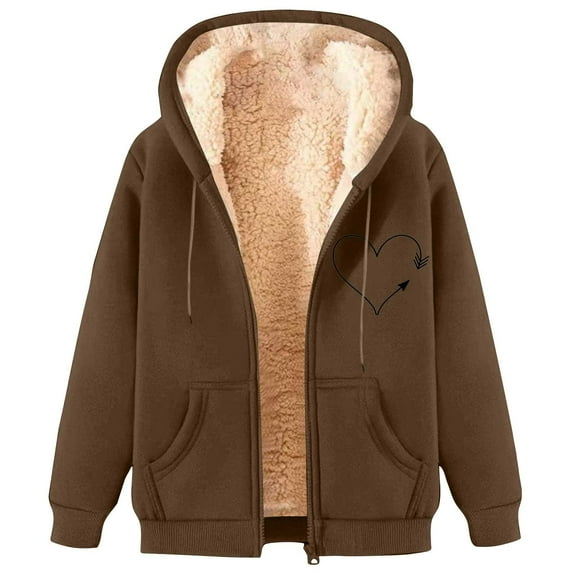 GA WEIHUA Reduced,Men's Sherpa Fleece Lined Hoodie Fall Winter Thermal Thick Zip Up Jacket Coats(Brown,M)