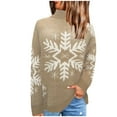 thumbnail image 1 of GA WEIHUA Reduced,Women's Ugly Christmas Sweaters Snowflake Long Sleeve Holiday Sweater Knit Xmas Mock Neck Pullover Casual Tunic Tops(Khaki,XL), 1 of 4