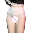thumbnail image 1 of GA WEIHUA ReducedWomens Hi-Cut Panties, Lace Floral Underwear, High-Waisted Smoothing Panty Mesh Sheer Briefs Open File Underpant(White,L), 1 of 7
