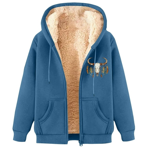 GA WEIHUA Saving,Mens Casual Sherpa-Lined Fleece Hoodies Full Zip Up Cozy Hooded Sweatshirt Jacket with Pockets(Light Blue,XL)