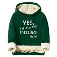 thumbnail image 1 of GA WEIHUA Saving,Mens Sherpa Lined Hoodie Heavy Weight Warm Winter Sweatshirts Fashion Drawstring Letter Pullover Tops Thermal Comfy Casual Pullover Shirts(Army Green,L), 1 of 5