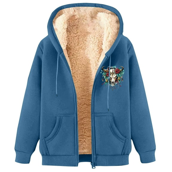 GA WEIHUA Saving,Mens Zip Up Hoodies Sherpa Lined Fleece Thermal Jacket Full Zip Winter Warm Casual Thick Coats Jacket with Pockets(Light Blue,XXL)