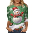 thumbnail image 1 of GA WEIHUA Saving,Ugly Christmas Tshirts Shirt for Women Plus Size Graphic T-Shirts 3/4 Sleeve Casual Tops Basic Tunic Blouse Work Tops for Women(Multicolor,Medium), 1 of 5
