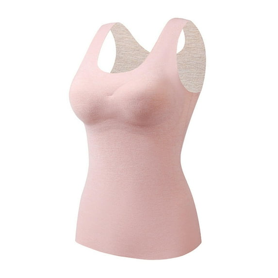 GA WEIHUA Tank Top with Built in Bra Women Tummy Control Shapewear Vest Camis Seamless Body Shaper Compression Top Slimming Undershirt(Pink,XXL)