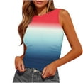 thumbnail image 1 of GA WEIHUA Women Gradient Color Tank Tops 2025 Summer Sleeveless Racerback Shirts High Neck Basic Colorful Camis Slim Fit Going Out Outfits(Navy,XXL)Saving, 1 of 4