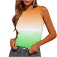 thumbnail image 1 of GA WEIHUA Women Gradient Color Tank Tops 2025 Summer Sleeveless Racerback Shirts High Neck Basic Colorful Camis Slim Fit Going Out Outfits(Orange,L)Deals, 1 of 4