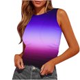 thumbnail image 1 of GA WEIHUA Women Gradient Color Tank Tops 2025 Summer Sleeveless Racerback Shirts High Neck Basic Colorful Camis Slim Fit Going Out Outfits(Purple,S)Clearance Deals, 1 of 4