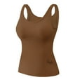 thumbnail image 1 of GA WEIHUA Women Thermal Tummy Control Shapewear Tank Top with Built in Bra Compression Padded Shapewear Camisoles Warm Body Shaper Tops(Coffee,XL), 1 of 3