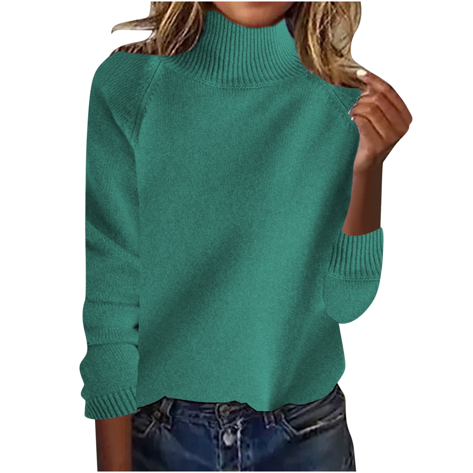 GA WEIHUA Women's Mock Turtleneck Sweaters Slim Fit Long Sleeve Tops ...