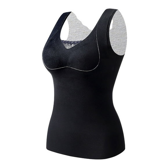 GA WEIHUA Women's Tummy Control Shapewear Tank Tops with Built in Bra Compression Padded Seamless Body Shaper Camisole Shirts(Black,XXL)