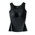 thumbnail image 1 of GA WEIHUA Womens Camisoles Tops with Built in Padded Bra Scoop Neck Seamless Tank Top Fitted Sleeveless Undershirts(Black,M), 1 of 8