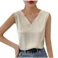 thumbnail image 1 of GA WEIHUA Womens Silk Satin Tank Tops 2025 Dress V Neck Casual Cami Shirts Sleeveless Camisole Blouses Casual Summer Tanks T Shirts(Mint Green,S), 1 of 4