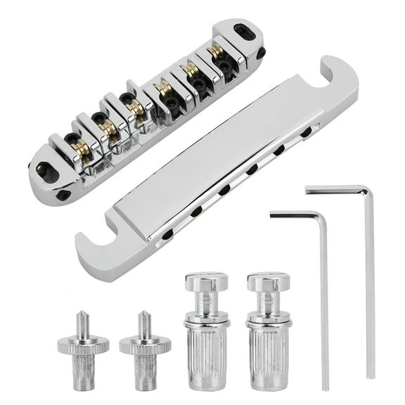 GA102 Electrical Guitar Roller Bridge Guitar Accessory Metal Guitar Bridge Set(Chrome)