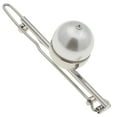thumbnail image 1 of GA248 2.75 Inch Wedding Bridal Hair Barrette Slide-In Clip Silver and White Pearls, 1 of 5