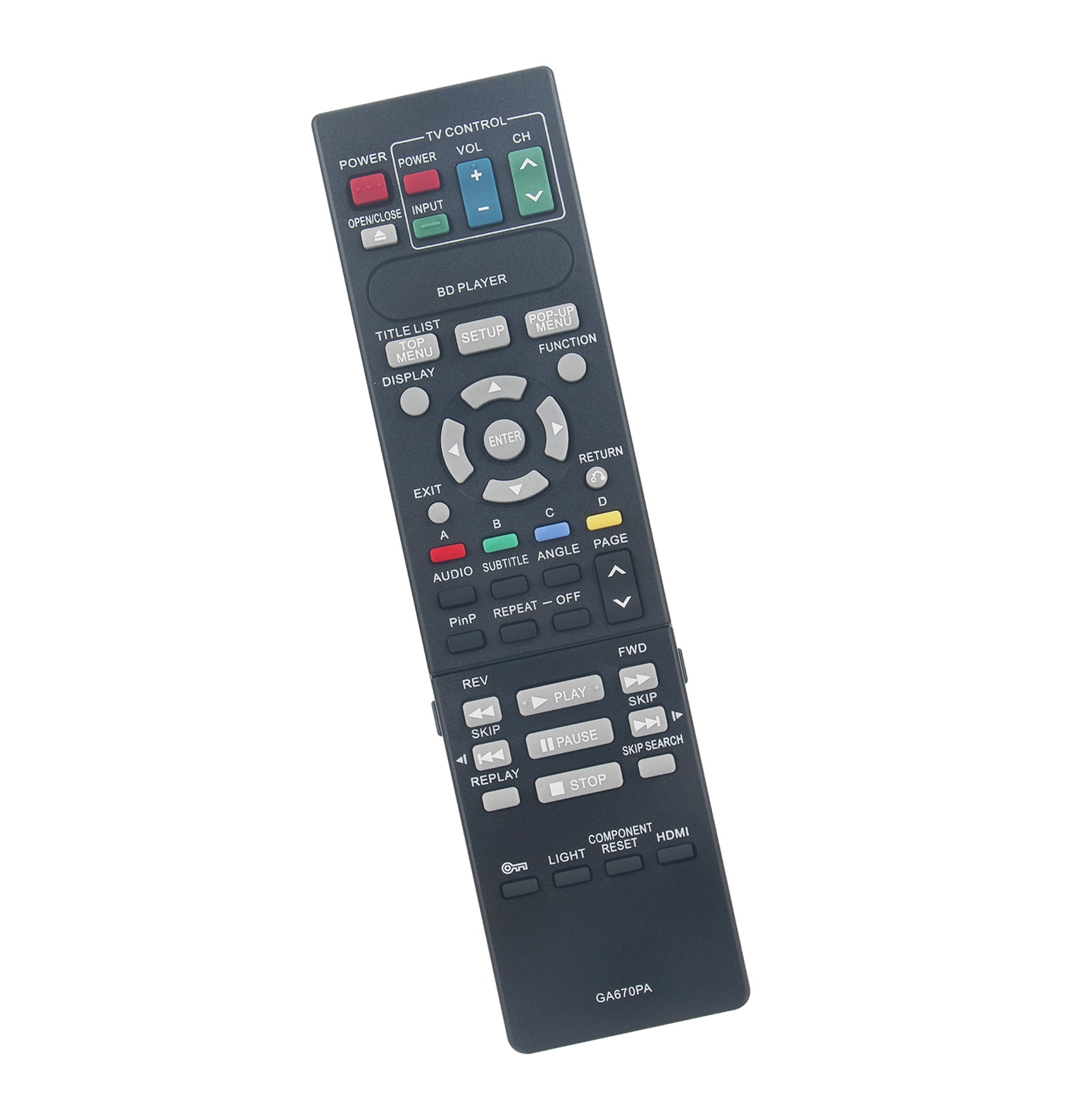 Sharp Dvd Remote Control GA670PA Replacement Remote Control Compatible with Sharp Portable Disc ...
