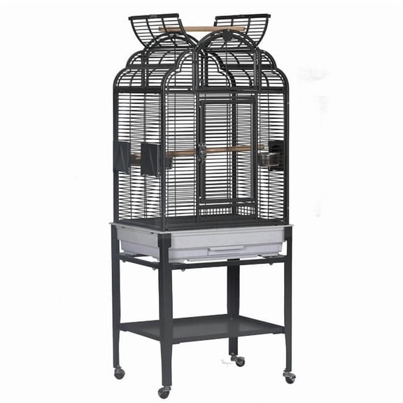 GA92217C Open Top Bird Cage - Black - 22 x 17 in. - Durable with Play Perch