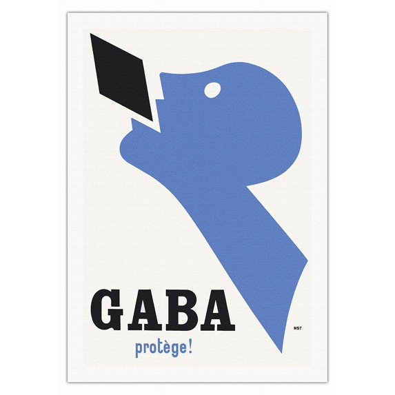 GABA is Protecting You (Protège) - Breath Candies - Vintage Advertising Poster by Niklaus Stoecklin c.1927 - Fine Art Rolled Canvas Print 27in x 40in