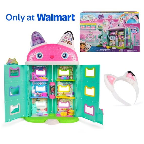 Gabby's Dollhouse: The Movie, Meow-mazing Dollhouse with Sound FX, Accessories and BONUS Interactive Ears (Walmart Exclusive)