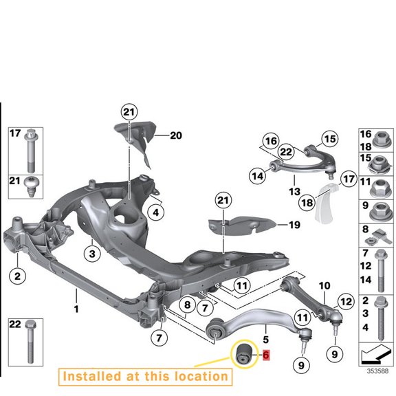 GABCHIN Lower swing arm bushing For Rolls-Royce Ghost WRAITH DAWN BMW Aftermarket Replacement OEM:31126775145