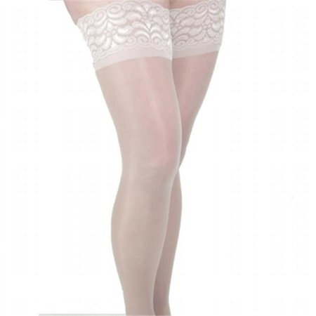 GABRIALLA Graduated Compression Thigh Highs - Sheer Lace Top with Silicone Band- Firm Compression 20-30 mmHg - X-Large