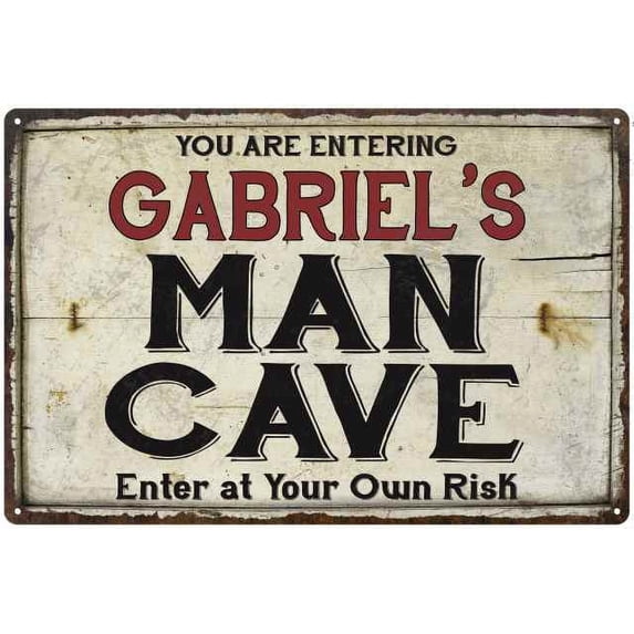 GABRIEL'S Man Cave Sign Rustic Garage Decor Gift 12x18 Metal 112180035223