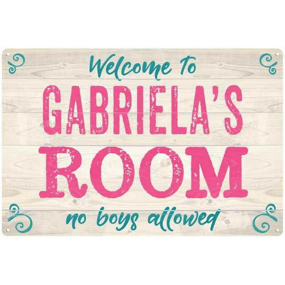 GABRIELA'S Room Kids Bedroom Sign 8x12 Metal Sign 208120089280