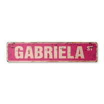 GABRIELA Vintage Plastic Street Sign Childrens Name Room Sign | Indoor/Outdoor |  30" Wide